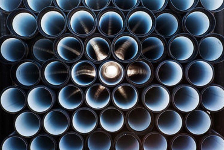 Stacked pipe sections